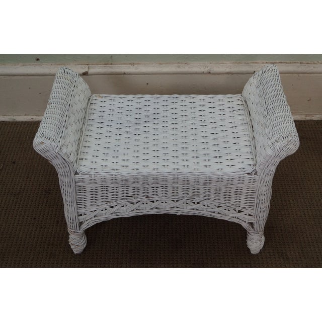 Victorian Style White Wicker Lounge Chair with Ottoman Chairish