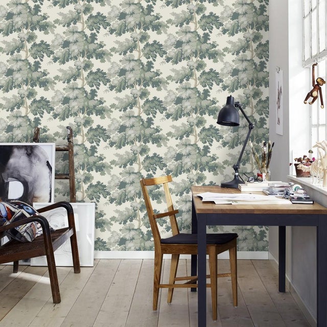Sandberg Raphael Green Floral Wallpaper - 7 Rolls | Chairish