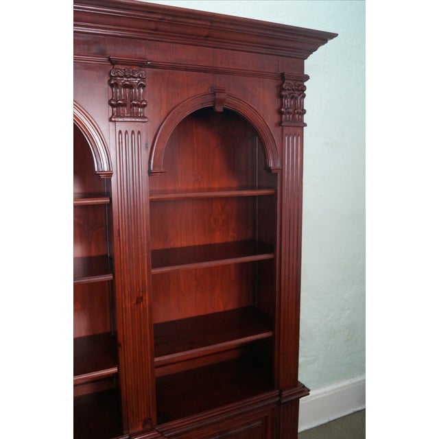 Pulaski Cherry Finish Pine Triple Arch Bookcase Chairish