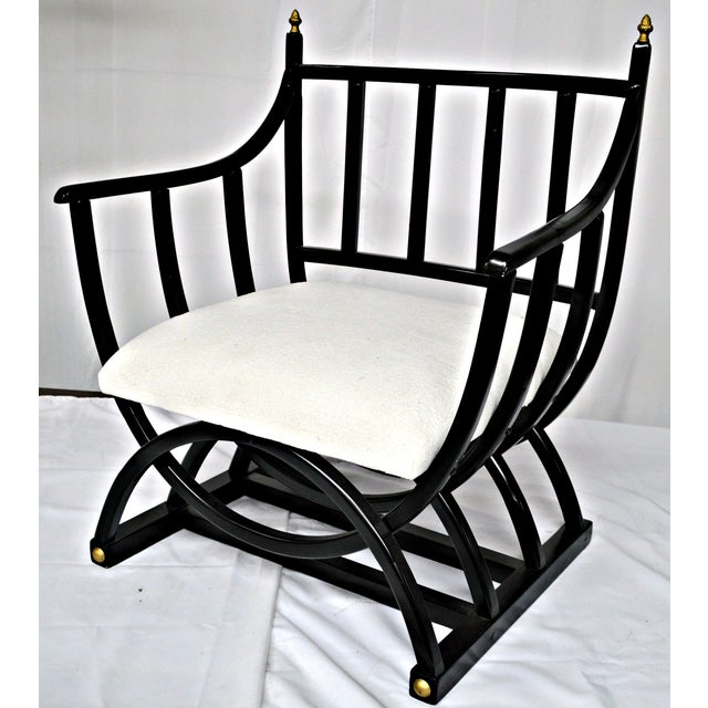 Carved Wood Black Egyptian Style Chair Chairish