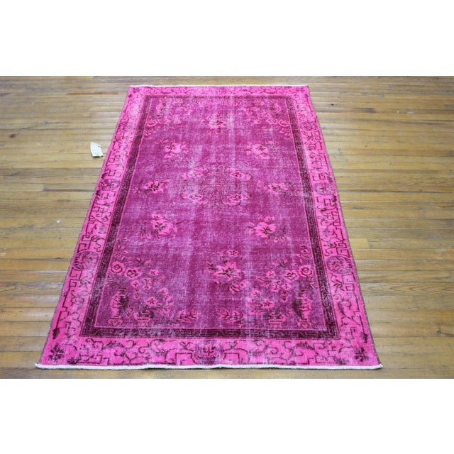 Pink Handwoven Overdyed Rug 3′9″ × 6′2″ Chairish