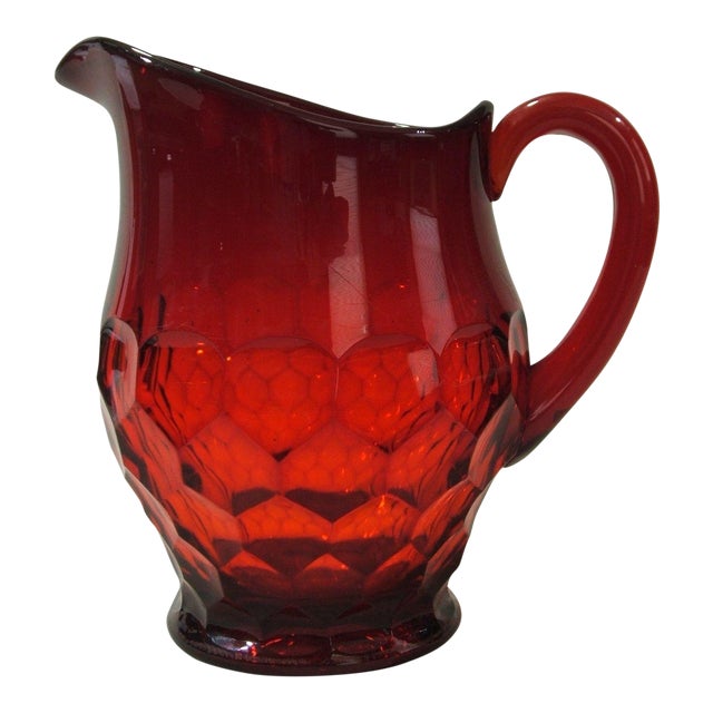 Ruby Red Glass Pitcher by Duncan Miller Chairish