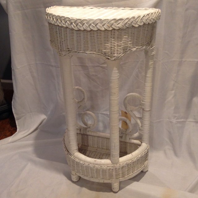Vintage Wicker Plant Stand/Occasional Table Chairish