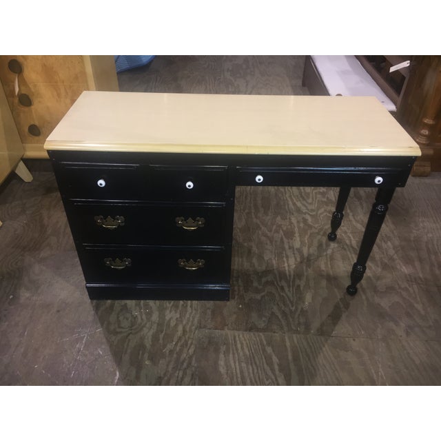 Vintage Heywood Wakefield Black Kneehole Desk Chairish