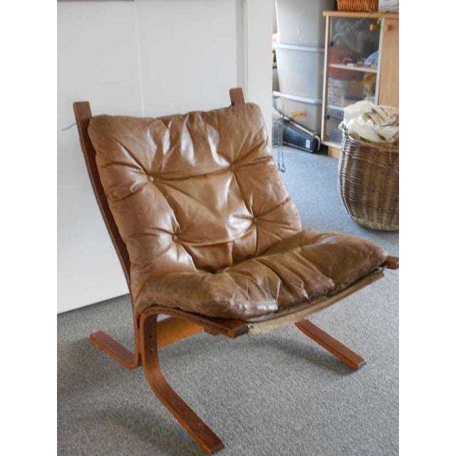 Scandinavian Style Leather Slingback Chair Chairish