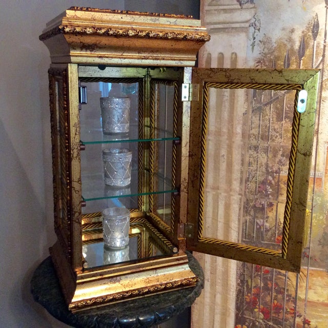 Italian Gilt Beveled Glass Curio Chairish