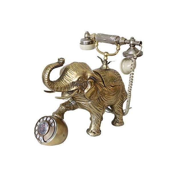 Image of Brass Elephant Rotary Phone