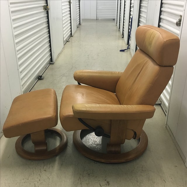 Ekornes Stressless Taurus Recliner With Ottoman Chairish