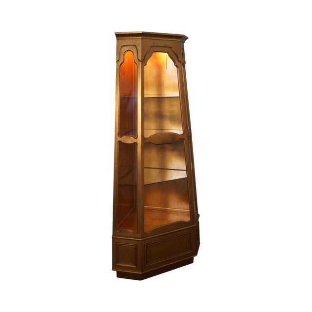gold corner curio cabinet