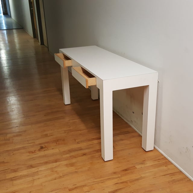 White Parsons Console Table Chairish