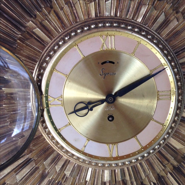 Antique Syroco Large Gold Sunburst Clock Chairish