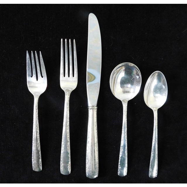 Traditional 1960s Sterling Silver Gorham Camellia Flatware Set 74