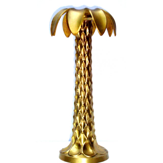 Deco Hollywood Regency Brass Palm Tree Candlestick Chairish