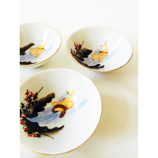 Vintage Japanese Gold Fish Soy Sauce Dishes S/6 Chairish