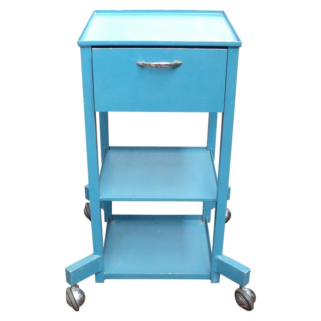 Vintage Industrial Medical Metal Table on Wheels Chairish