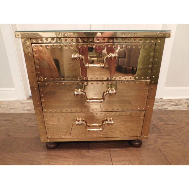 Serreid LTD Vintage Brass Nightstand Chairish