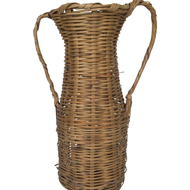 Tall Rattan Urn Style Basket with Handles Chairish