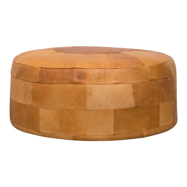 XL Vintage Inspired Caramel Ottoman Chairish