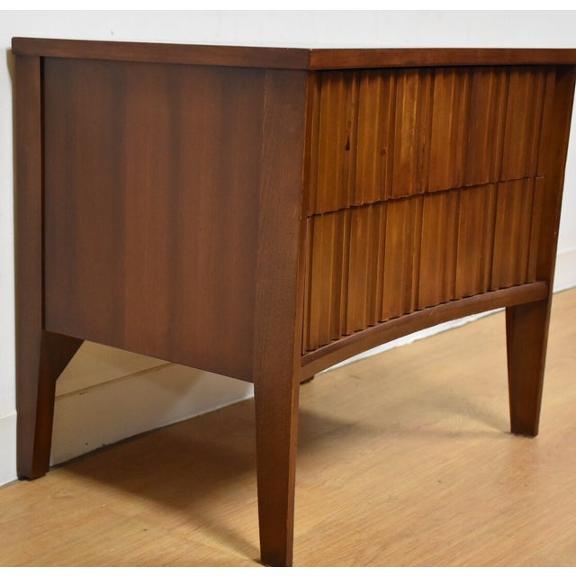 MidCentury Walnut Curved Nightstand Chairish