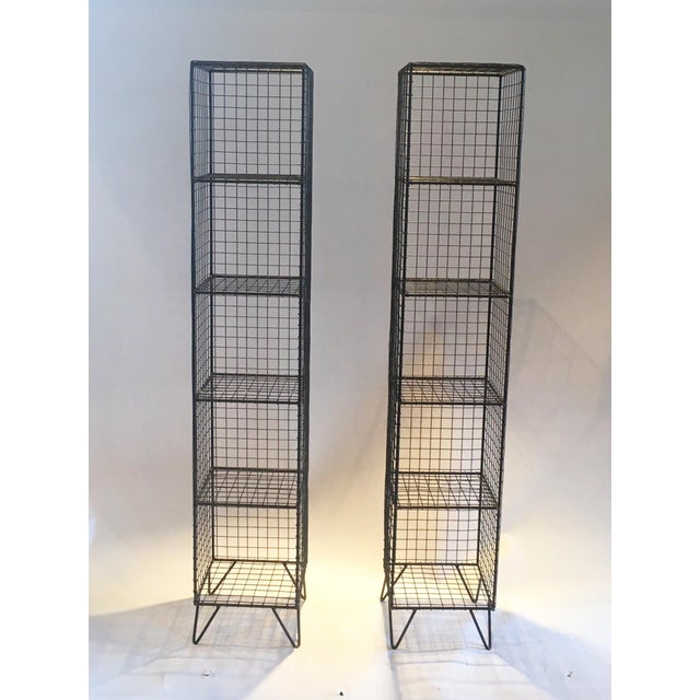 Wire Mesh Shelving Units A Pair Chairish