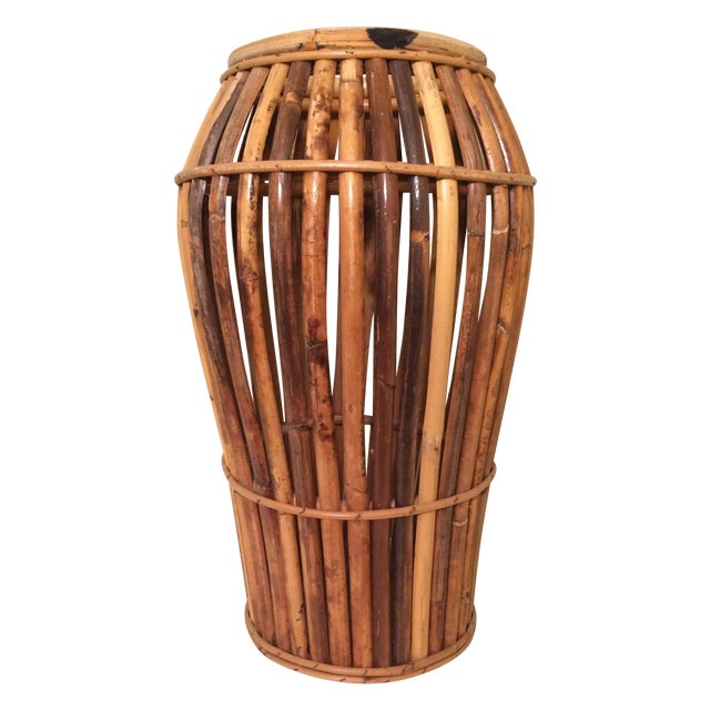 Vintage Rattan Umbrella Stand Chairish