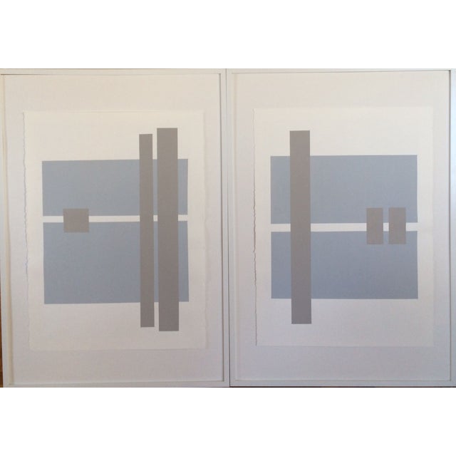 Handmade Geometric Silkscreen Artwork on Paper Chairish