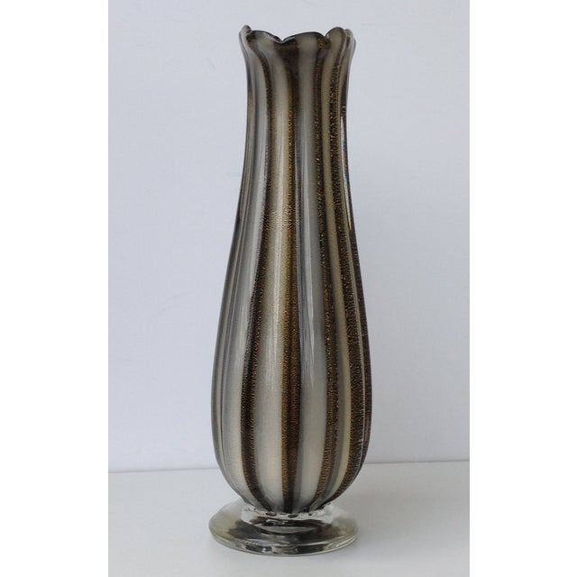 Alfredo Barbini Italian Murano Tall Center Vase Chairish