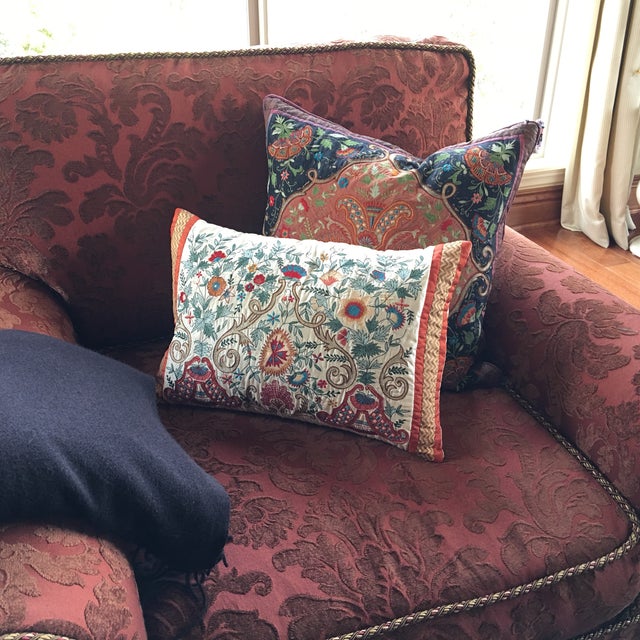 Luxury Silk Embroidered Decorative Pillow Chairish
