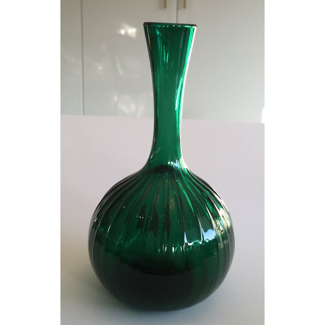 Emerald Green Handblown Glass Vase Chairish