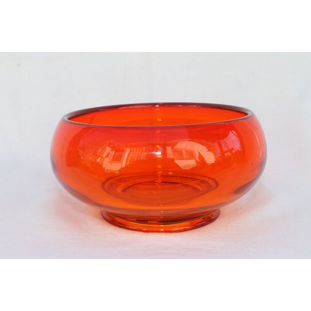 Retro Orange Glass Bowl Chairish