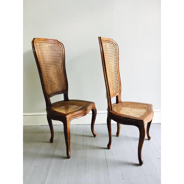 Antique French Cane Dining Chairs A Pair Chairish