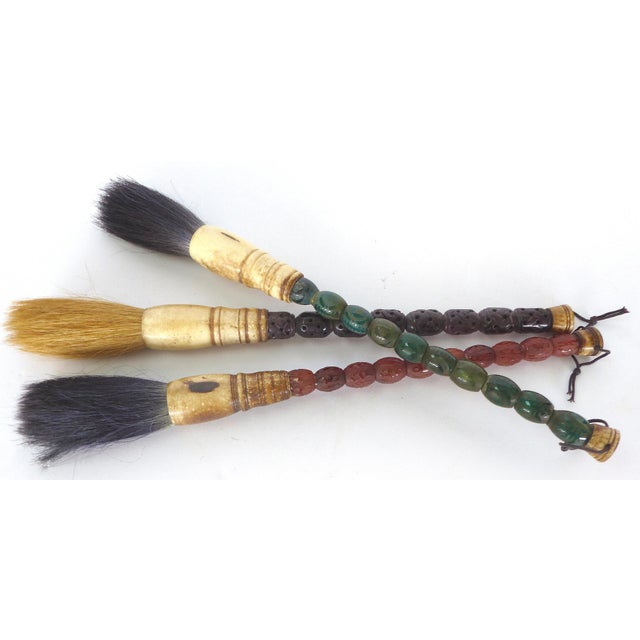 Antique Stone & Bone Calligraphy Brushes Set of 3 Chairish