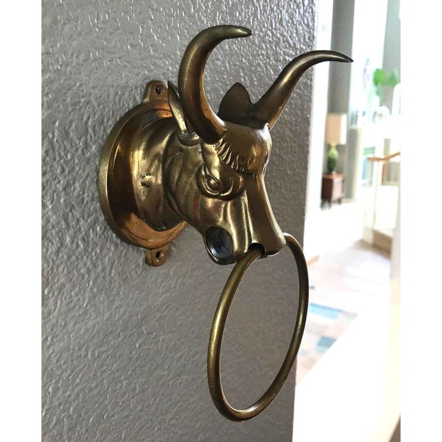 Vintage Brass Bull Door Knocker Chairish