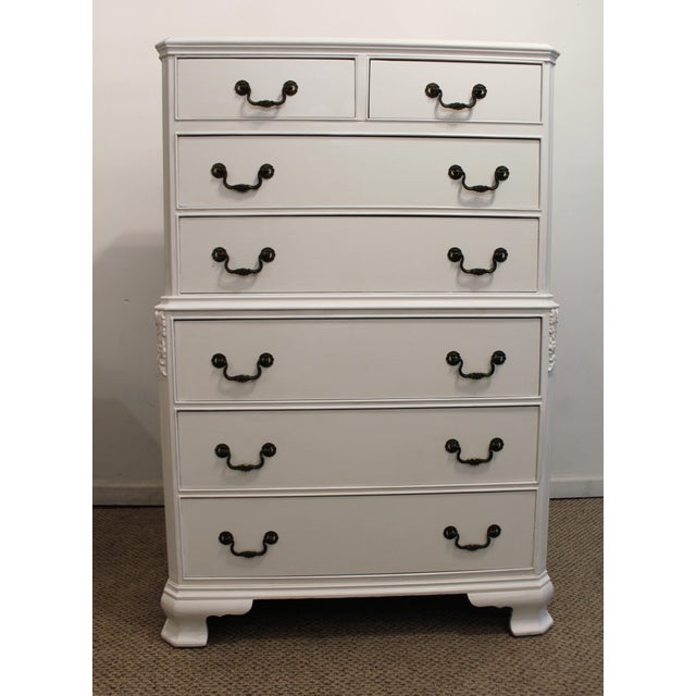 French Country White Chalk Painted Tall Dresser Chairish