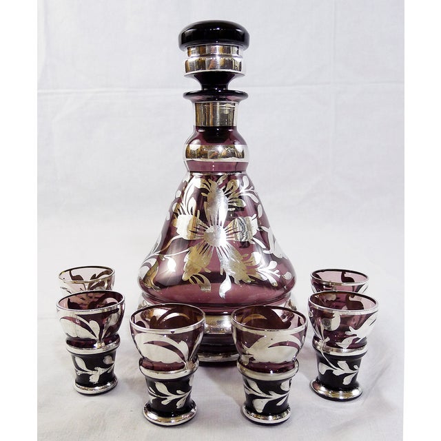 Vintage Italian Silver Decanter Cordial Set of 7 Chairish