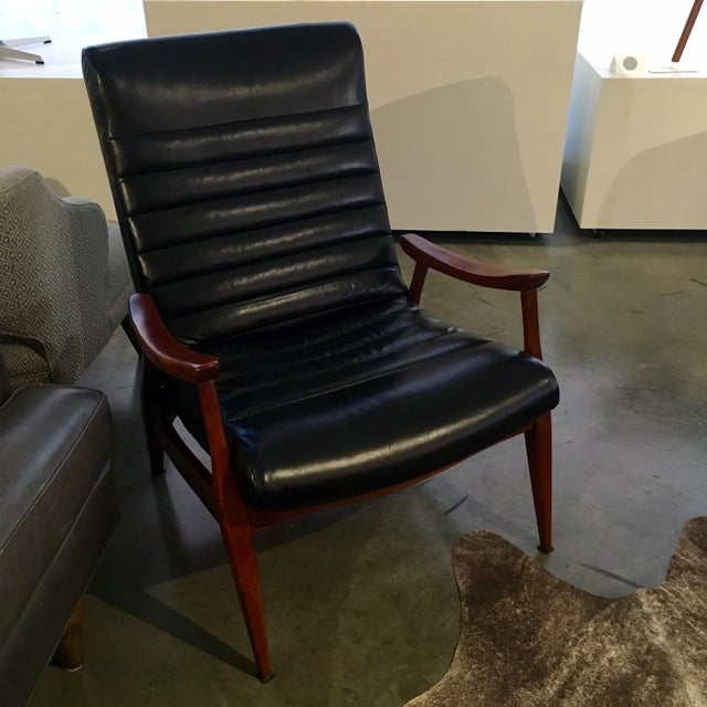 Dwell Studio Hans Black Leather Chair Chairish