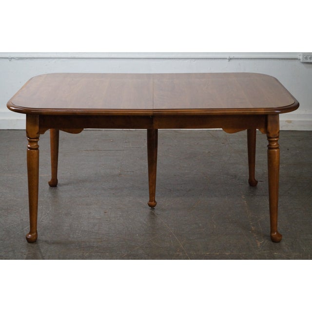 Ethan Allen Traditional Maple Dining Table w/ 2 Leaves ...