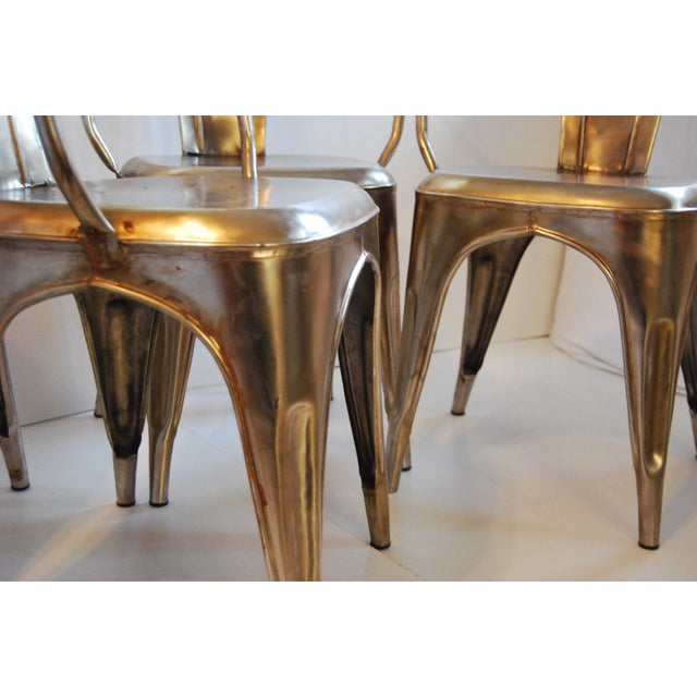 French Industrial Steel Side Chairs Set of 4 Chairish