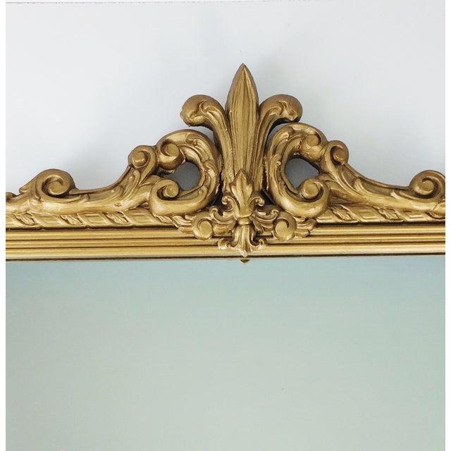 Antique Wood Gold Gilt Rectangular Mantel Mirror | Chairish