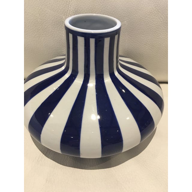 Striped Blue & White Vase Chairish