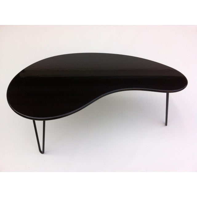 Black Mid-Century Kidney Bean Shaped Coffee Table | Chairish