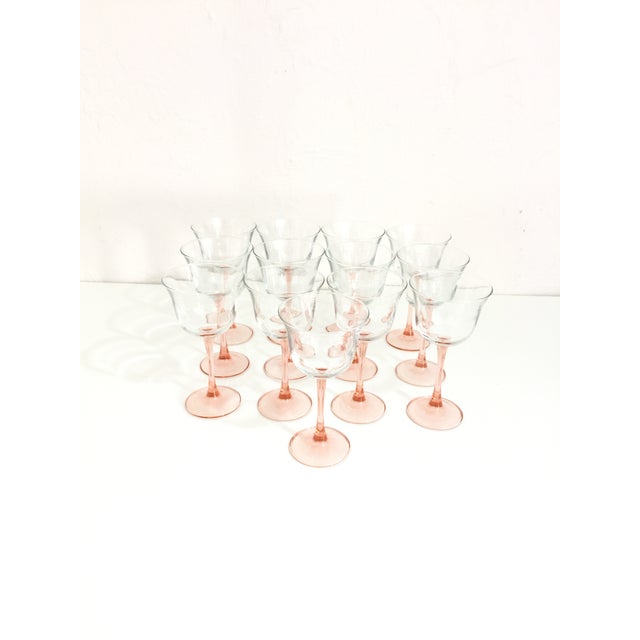 Blush Stemmed Wine Glasses Set of 13 Chairish