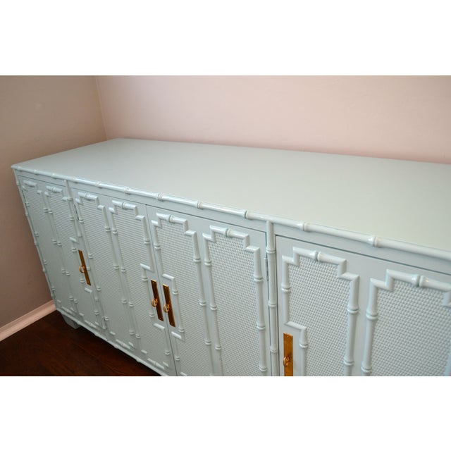 Faux Bamboo Light Blue Credenza Chairish