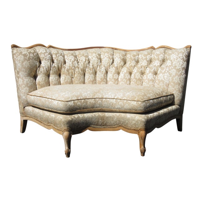FrenchStyle Curved Tufted Sofa Chairish