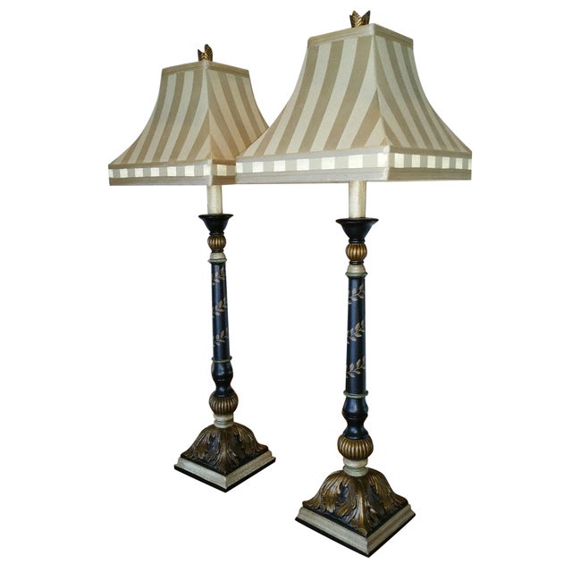 Ethan Allen HandPainted Buffet Lamps A Pair Chairish