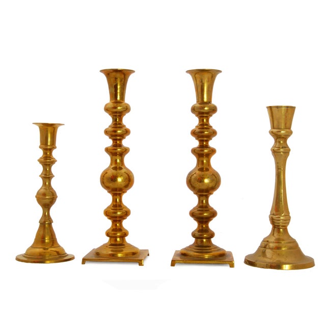 Brass Candle Holder Set 5 Piece Collection Chairish