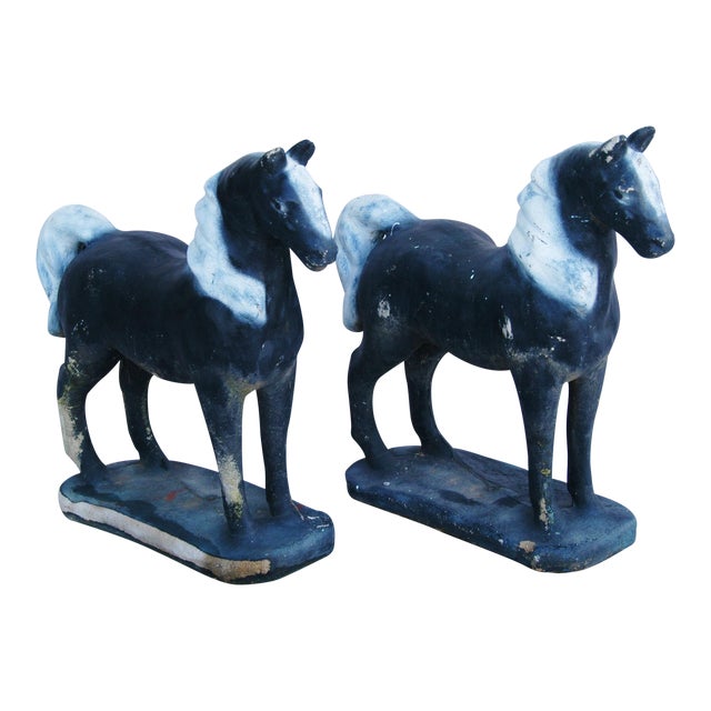 1950s Concrete Horse Garden Statues A Pair Chairish