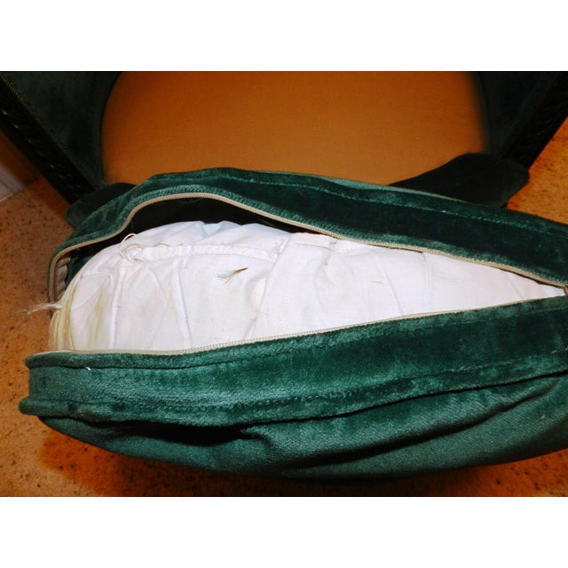 Emerald Velvet Channel Back Tub Chair | Chairish