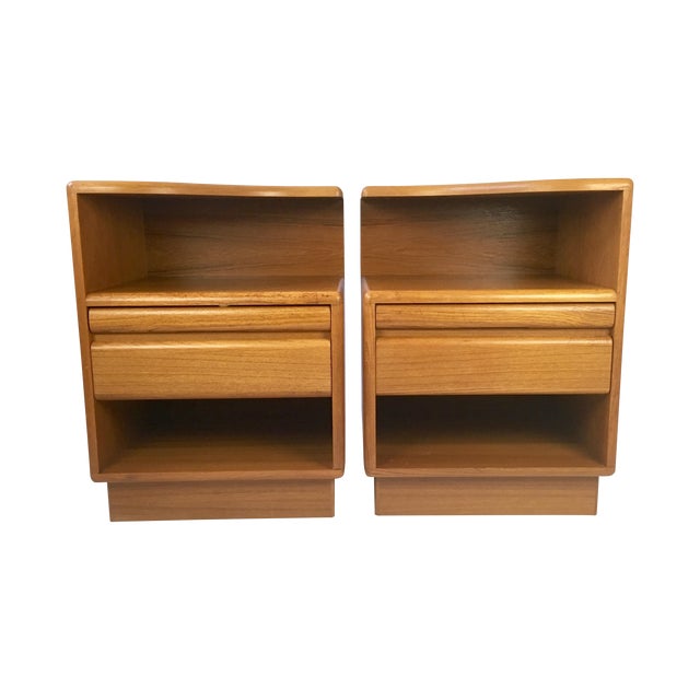 Vintage Modican Canadian Teak Nightstands Pair Chairish