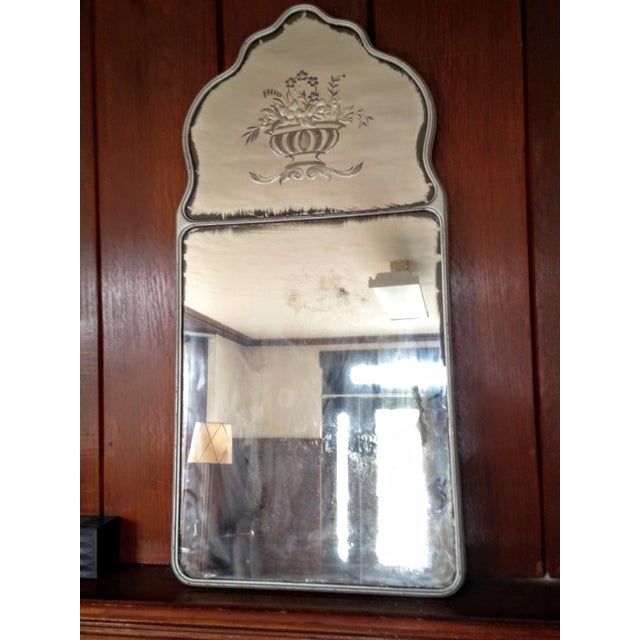 Large Vintage Etched Wall Mirror Chairish